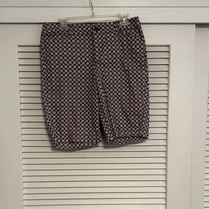 Patterned Brown and White Shorts